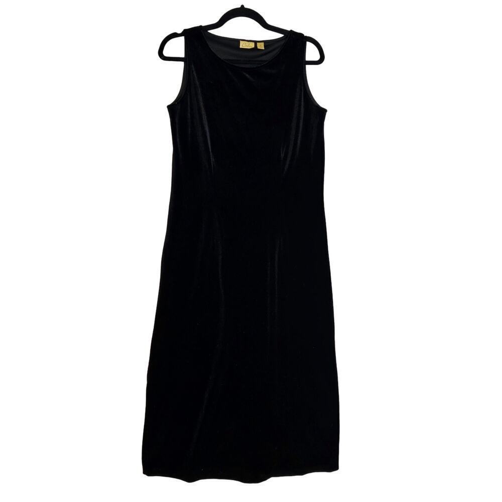 Caslon Vintage M NWT Black Maxi Velvet classy dress. Simple Elegant minimalist